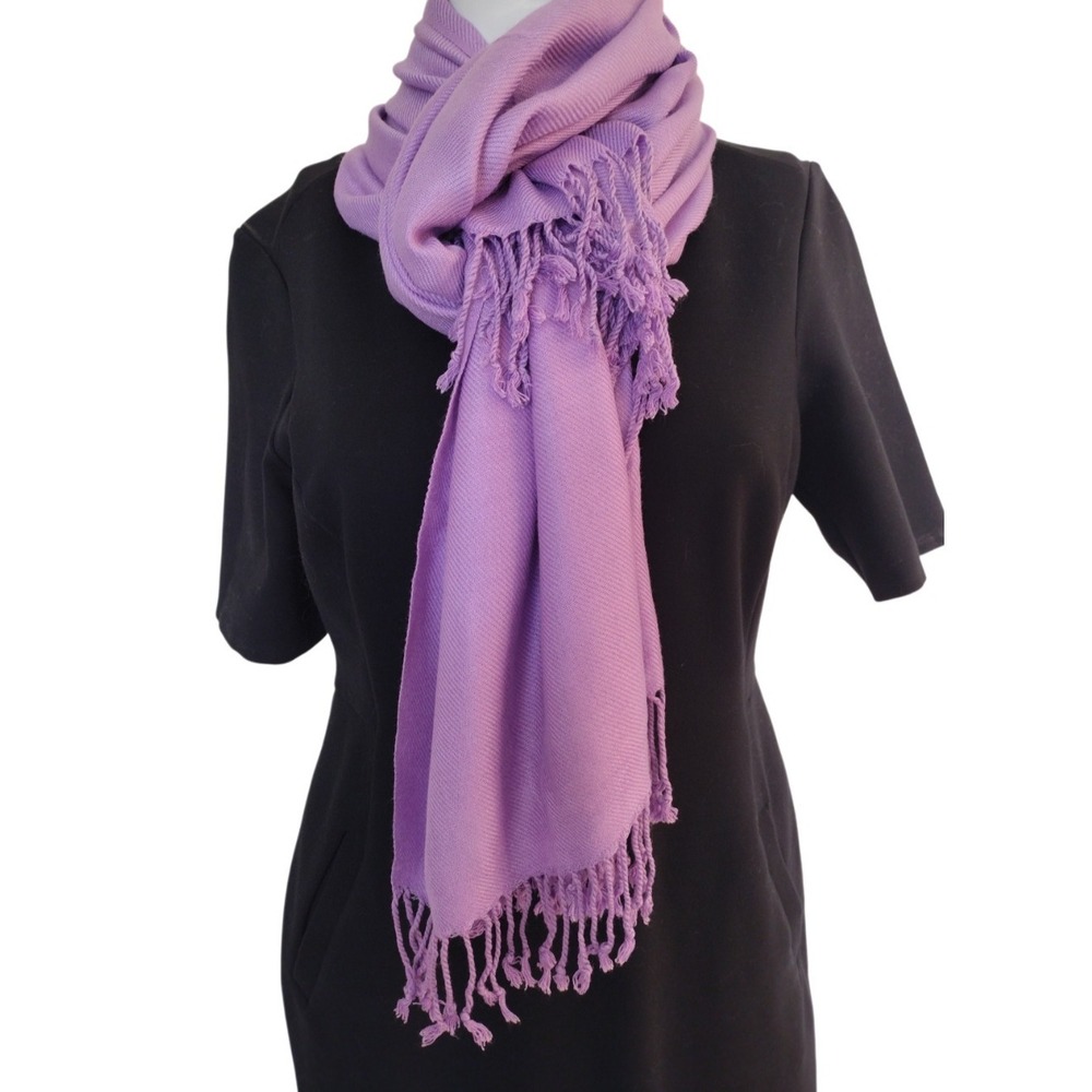 Pashmina Cashmire scarf wrap shawl‎ Purple Lightweight Chic Elegant 66x29